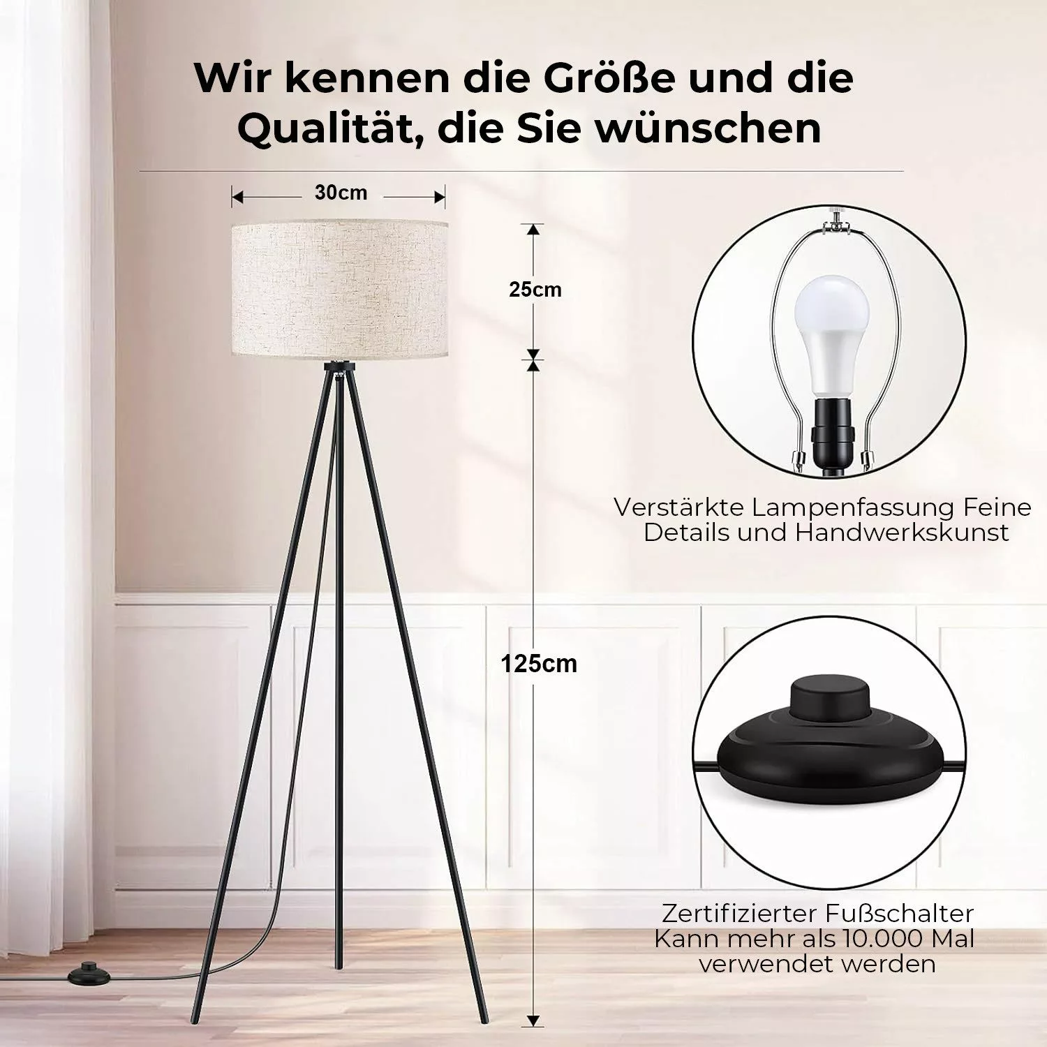 SERBASIC LED Stehlampe Holz LED Stehlampe günstig online kaufen
