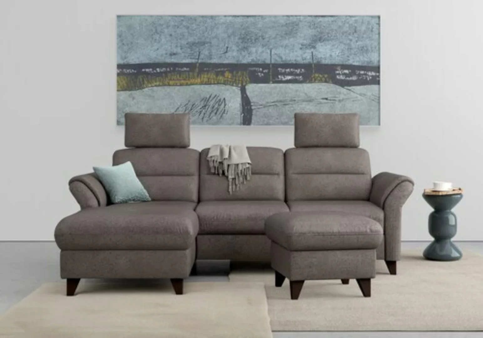 sit&more Ecksofa »Mellum L-Form«, Federkern, wahlweise mit Bettfunktion, Be günstig online kaufen