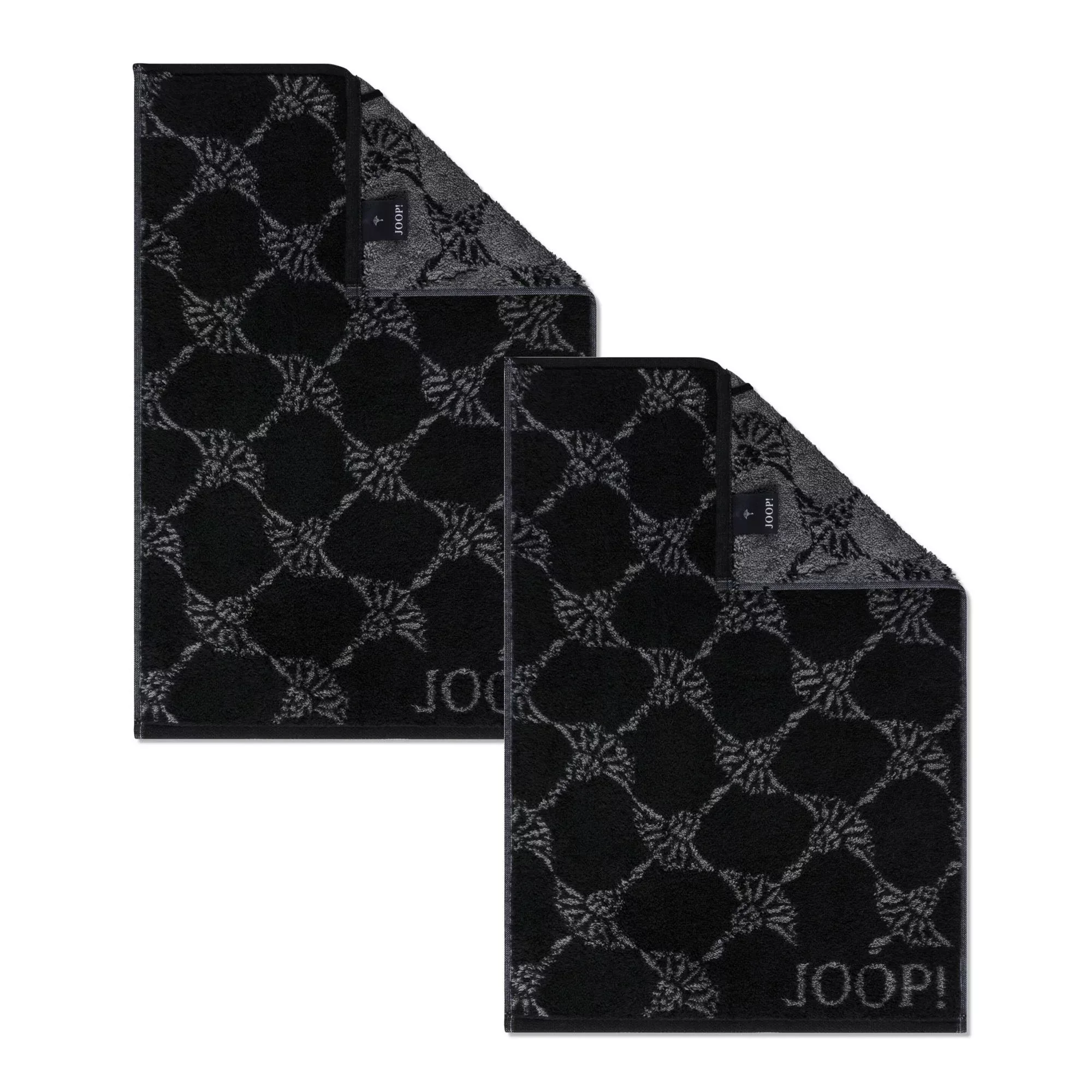 2 Stück Joop! Gästetuch Cornflower 1611-90 Schwarz 30x50 günstig online kaufen