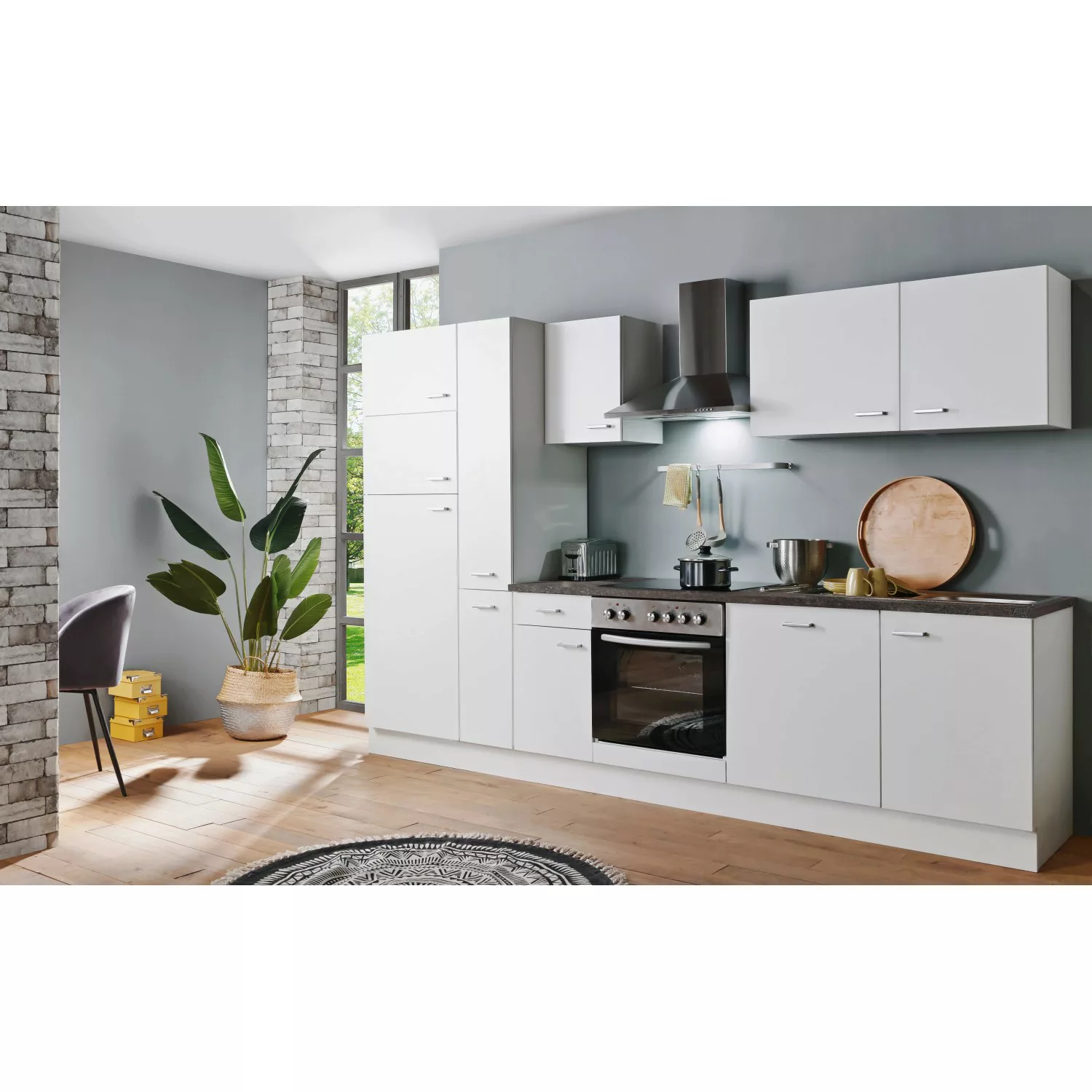 Menke Küchenzeile White Classic 300 cm Weiß günstig online kaufen