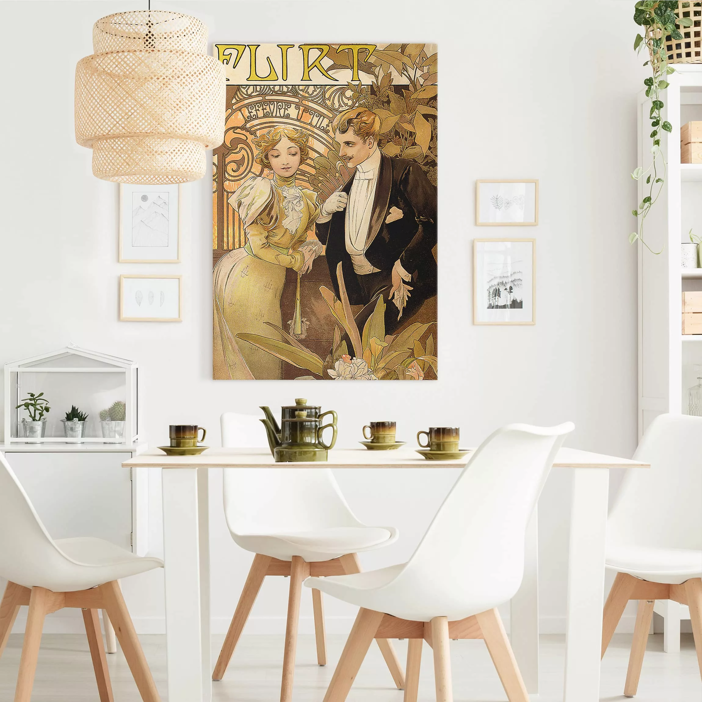 Leinwandbild Portrait - Hochformat Alfons Mucha - Werbeplakat für Flirt Bis günstig online kaufen