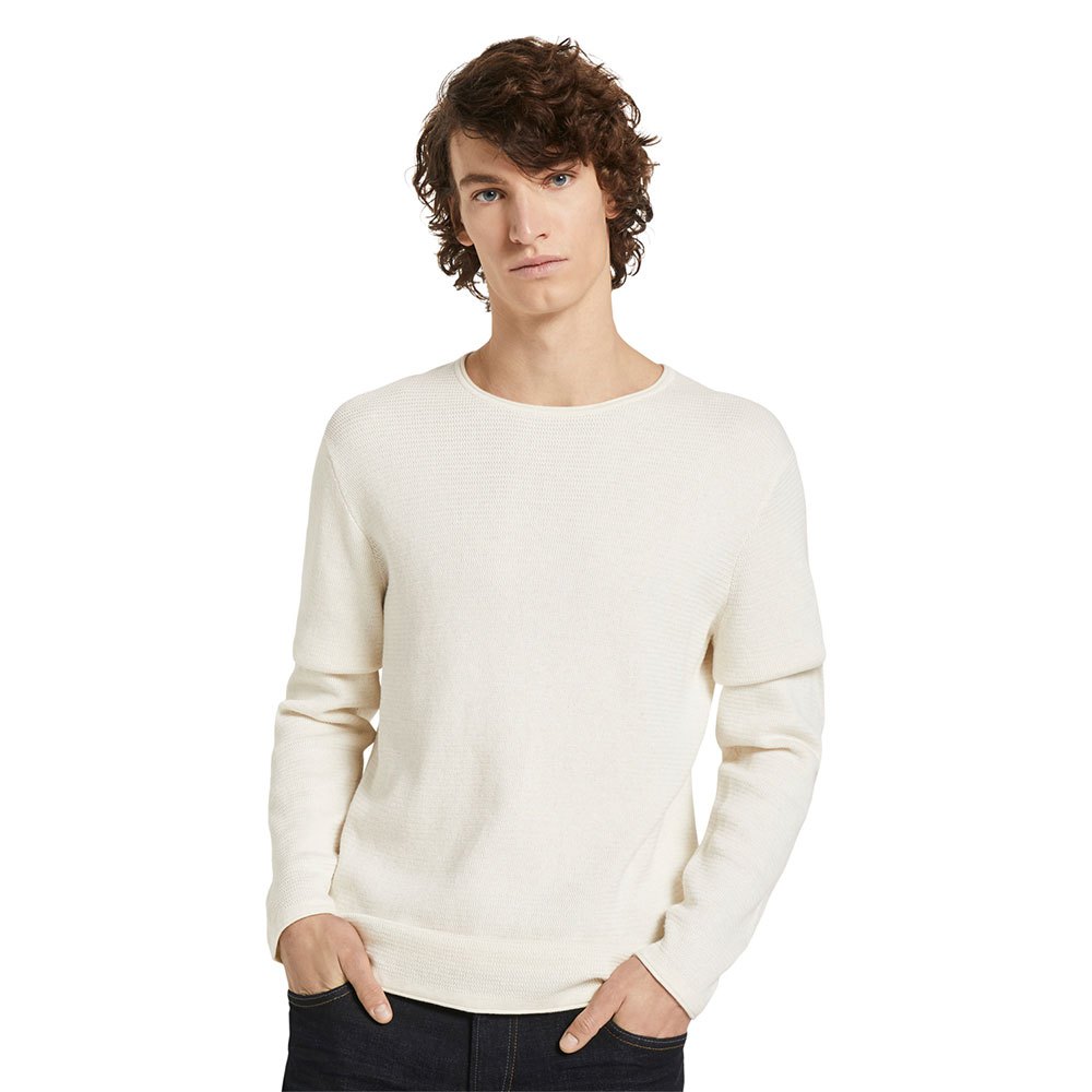 Tom Tailor Zigzag Structured Pullover 2XL Oat Milk Melange günstig online kaufen