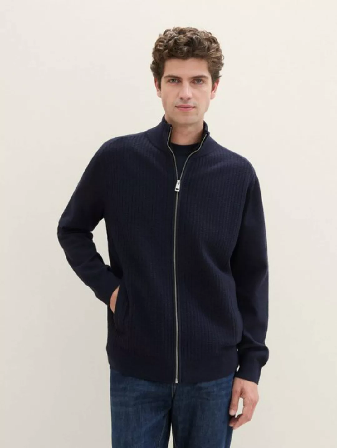 TOM TAILOR Sweatshirt Cosy Structured Knit Jacket (1-tlg) günstig online kaufen