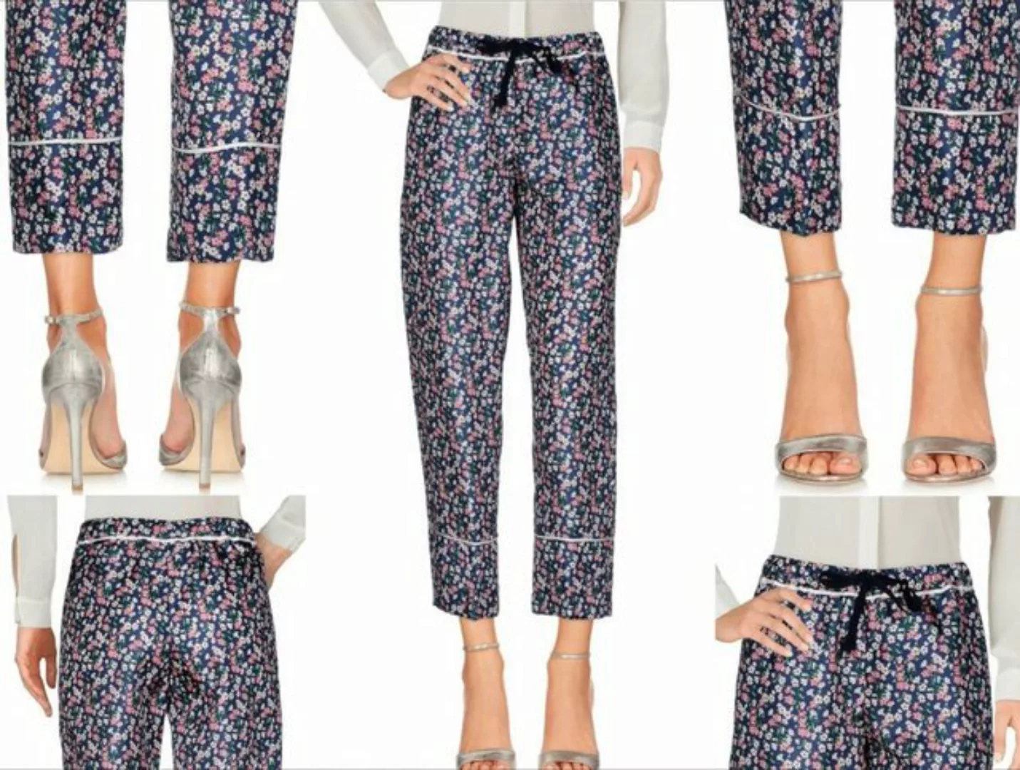 MONCLER Loungehose MONCLER Floral Print Tailored Silk Pants Trousers Seide günstig online kaufen