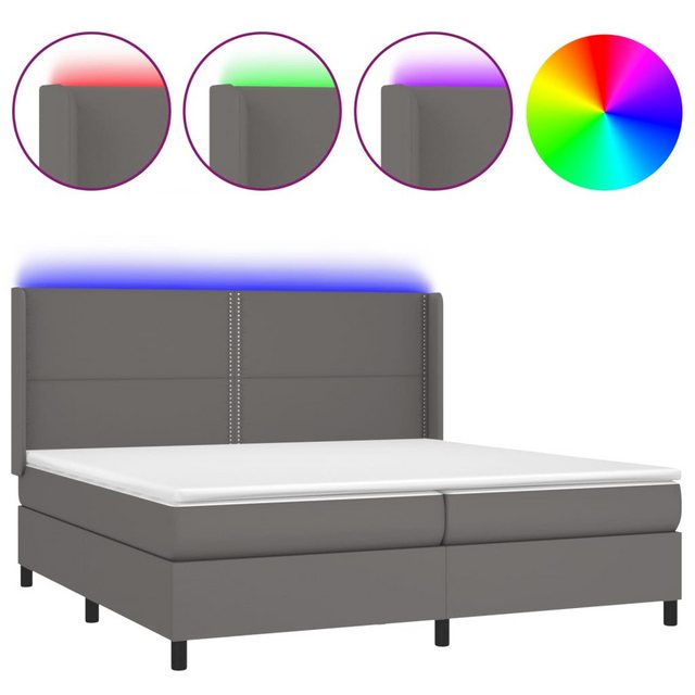 vidaXL Boxspringbett Boxspringbett mit Matratze und LED Kunstleder (200 x 2 günstig online kaufen