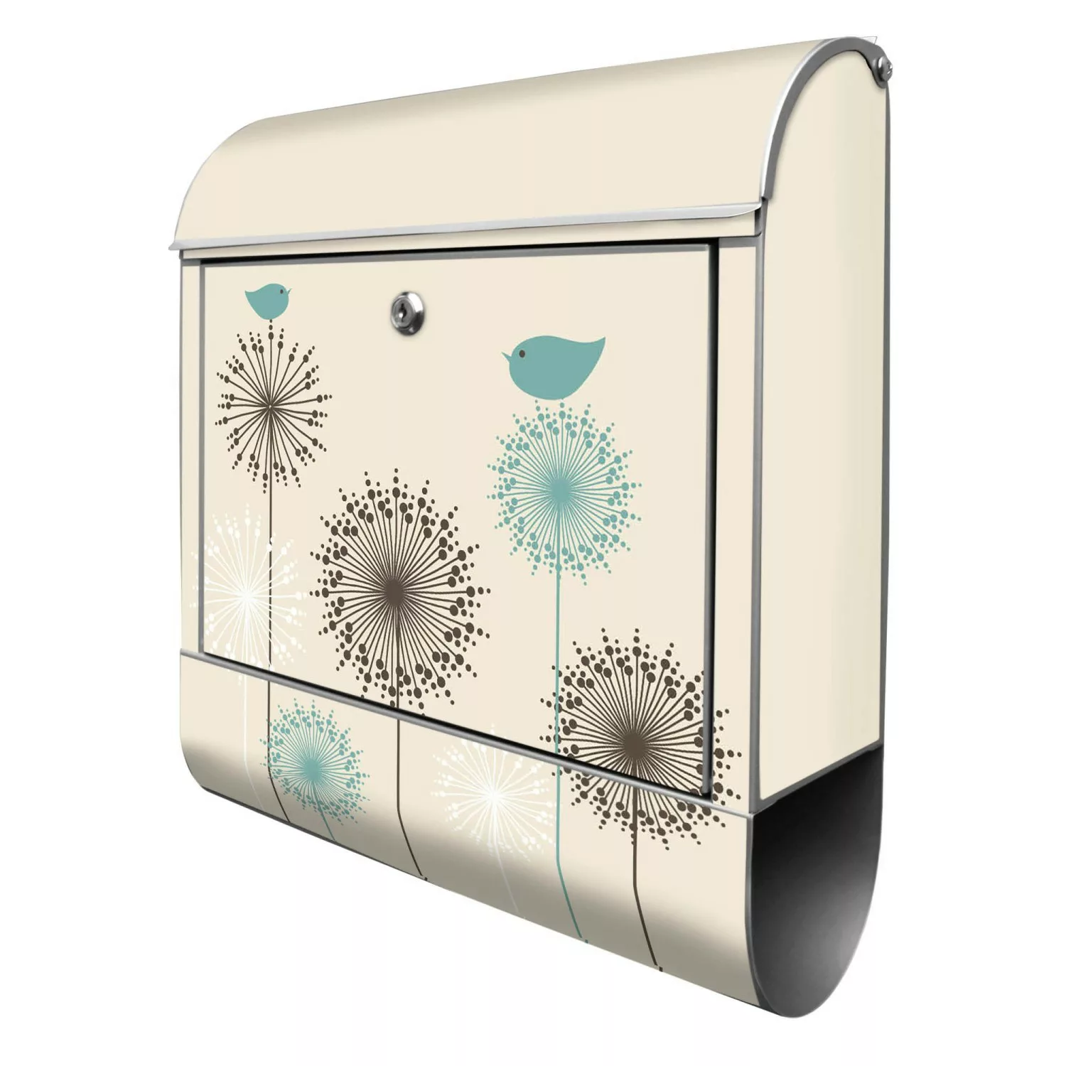 Banjado Design Briefkasten Silber Pulverbeschichtet 39x47x14cm 2 Schlüssel günstig online kaufen