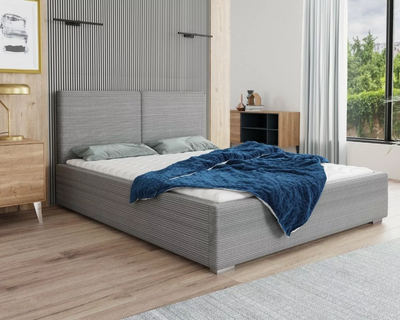 Deine Möbel 24 Polsterbett LENI Komplettbett Bett Komplettbett inkl. Bettka günstig online kaufen