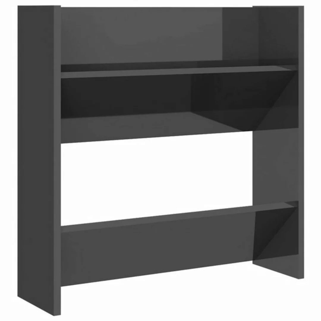 furnicato Hängeschuhschrank Wand-Schuhschrank Hochglanz-Grau 60x18x60 cm Ho günstig online kaufen