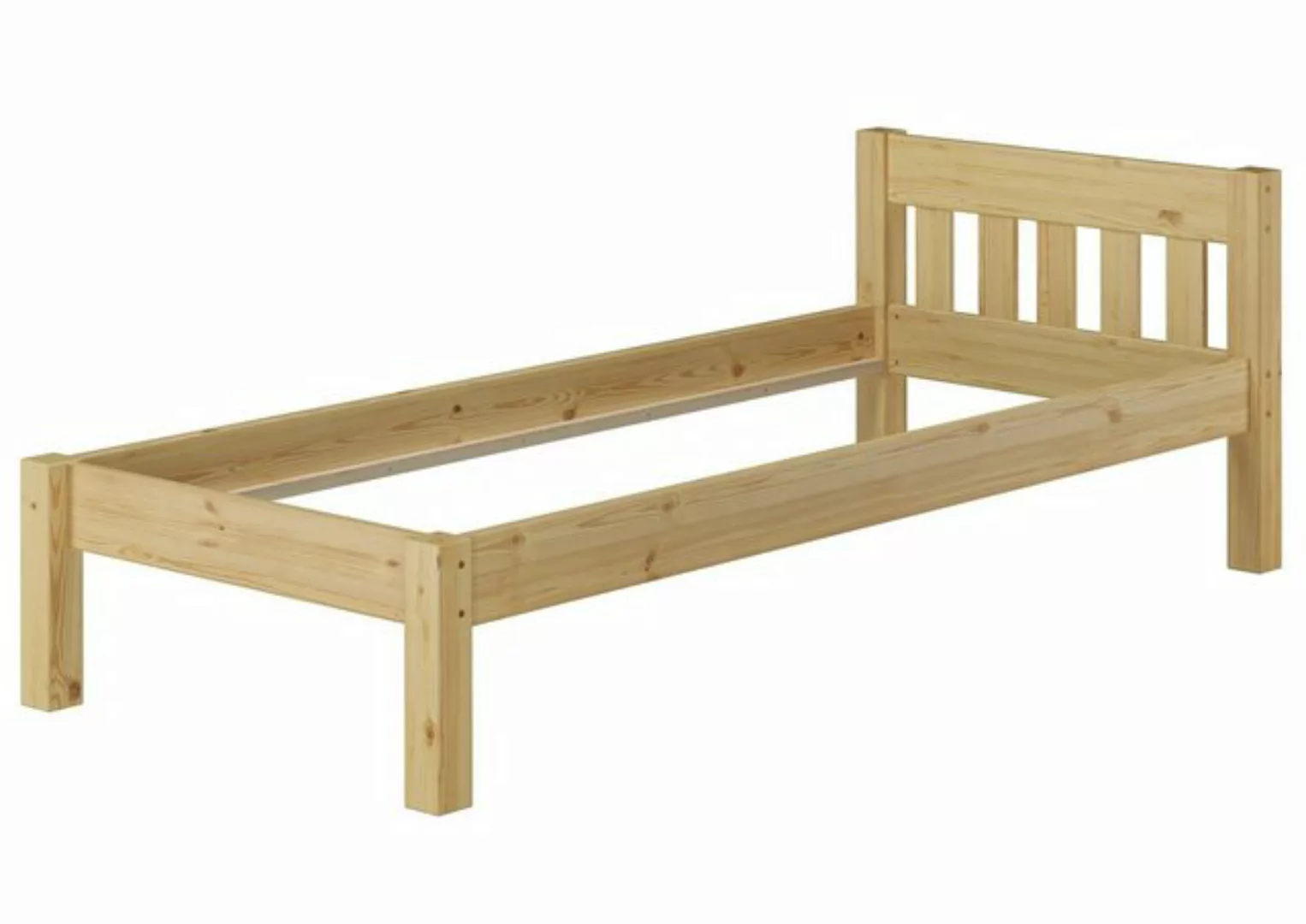 ERST-HOLZ Bett Einzelbett mit Sprossen Holzgestell Kiefer massiv 90x200, Ki günstig online kaufen