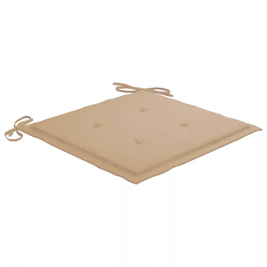 Gartenstuhl-sitzkissen 6 Stk. Beige 50x50x4 Cm Stoff günstig online kaufen