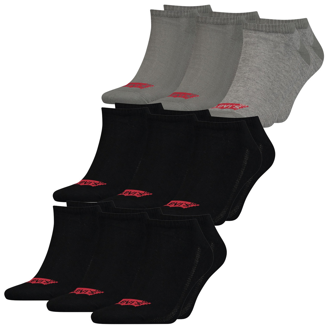 Levis Unisex Sneaker Sportsocken Low Cut Batwing Logo 6er 9er 12er Multipac günstig online kaufen