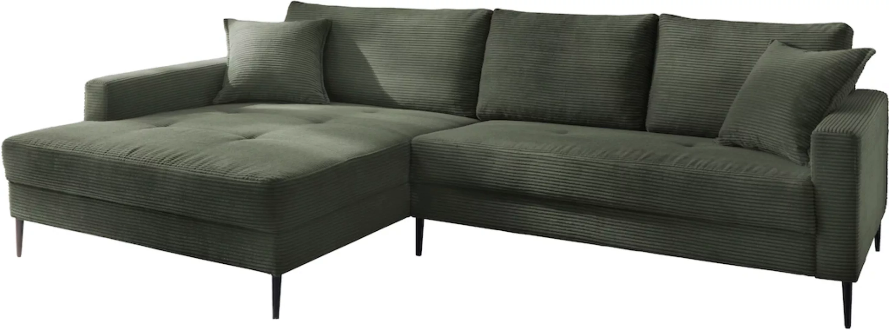 Trends by HG Ecksofa "Summer L-Form", in Cord-Stoff mit Metallfuß günstig online kaufen