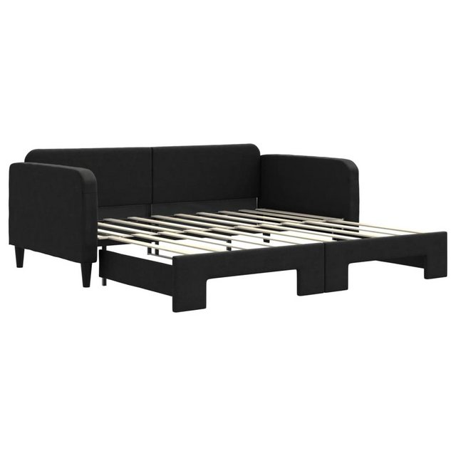 vidaXL Gästebett Gästebett Tagesbett Ausziehbar Schwarz 90x190 cm Stoff Bet günstig online kaufen