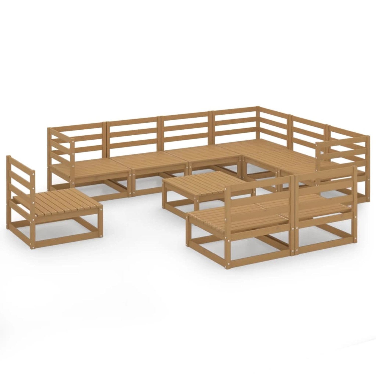 vidaXL 10-tlg Garten-Lounge-Set Honigbraun Massivholz Kiefer Modell 5 günstig online kaufen