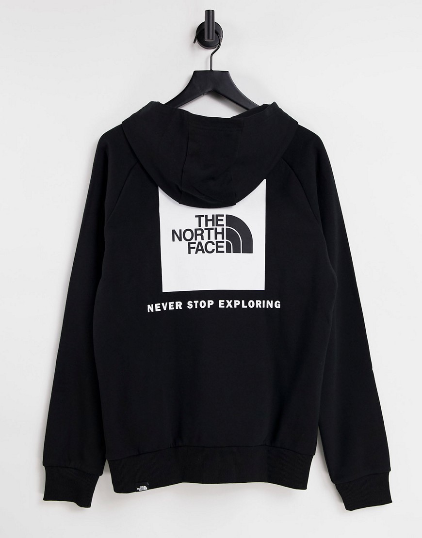 The North Face – Schwarzer Kapuzenpullover aus Raglan mit Kastenlogo günstig online kaufen