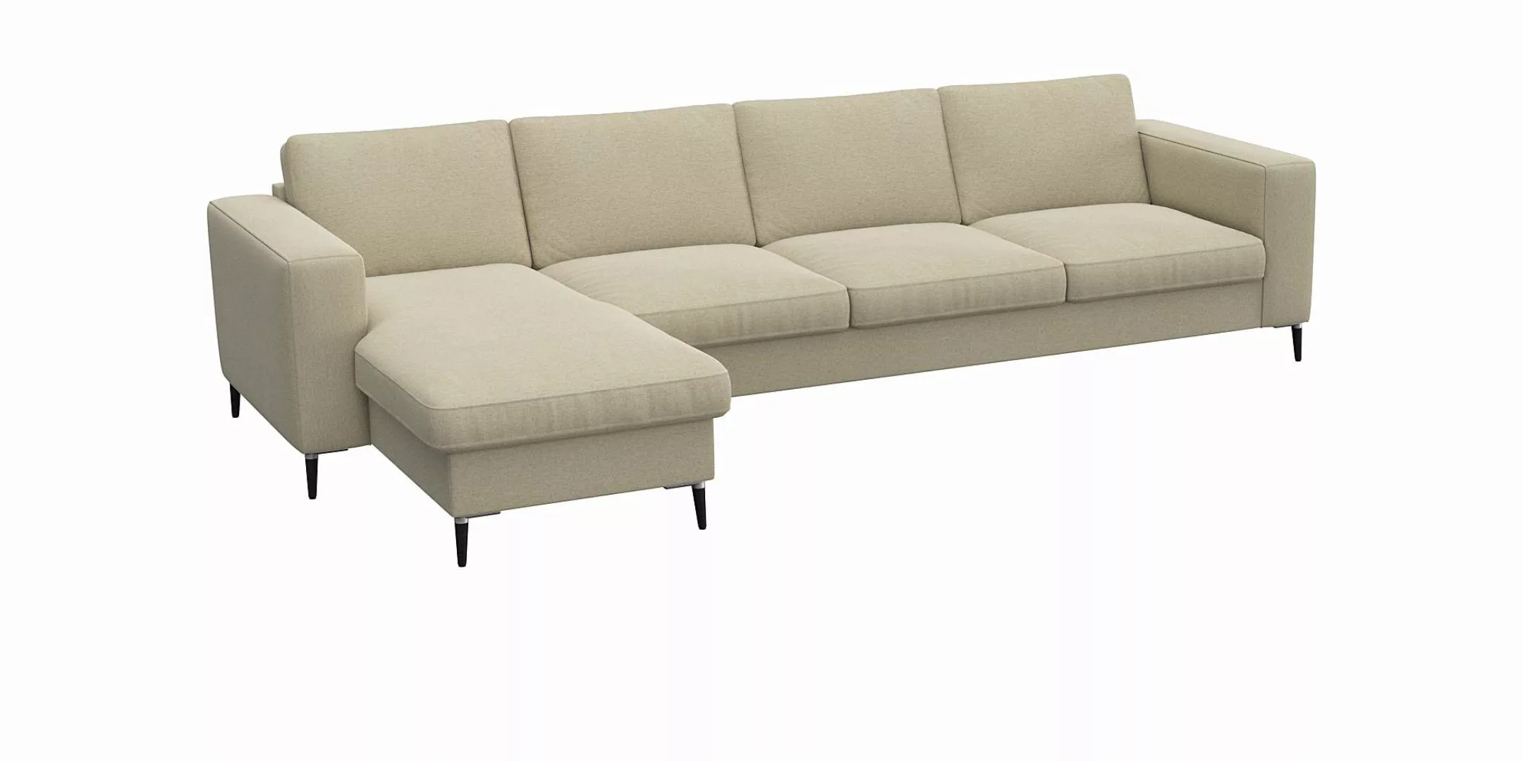 FLEXLUX Ecksofa »Fiore, L-Form«, breite Armlehnen, Kaltschaum, Füße Alu+sch günstig online kaufen