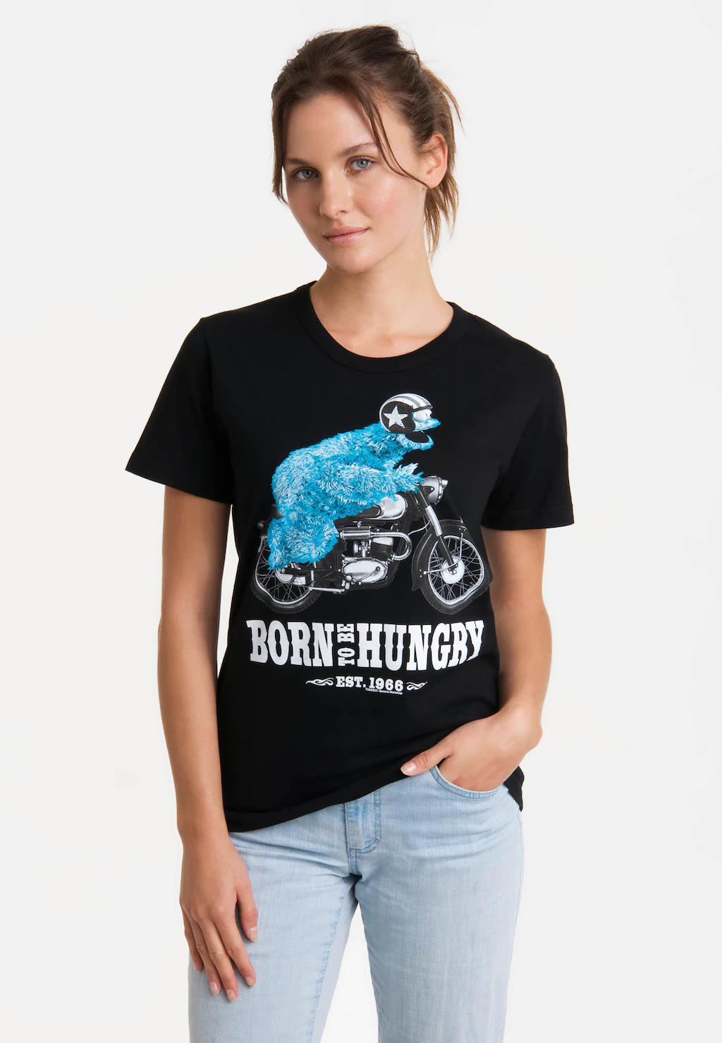 LOGOSHIRT T-Shirt "Sesamstrasse - Krümelmonster Motorrad", mit lizenziertem günstig online kaufen