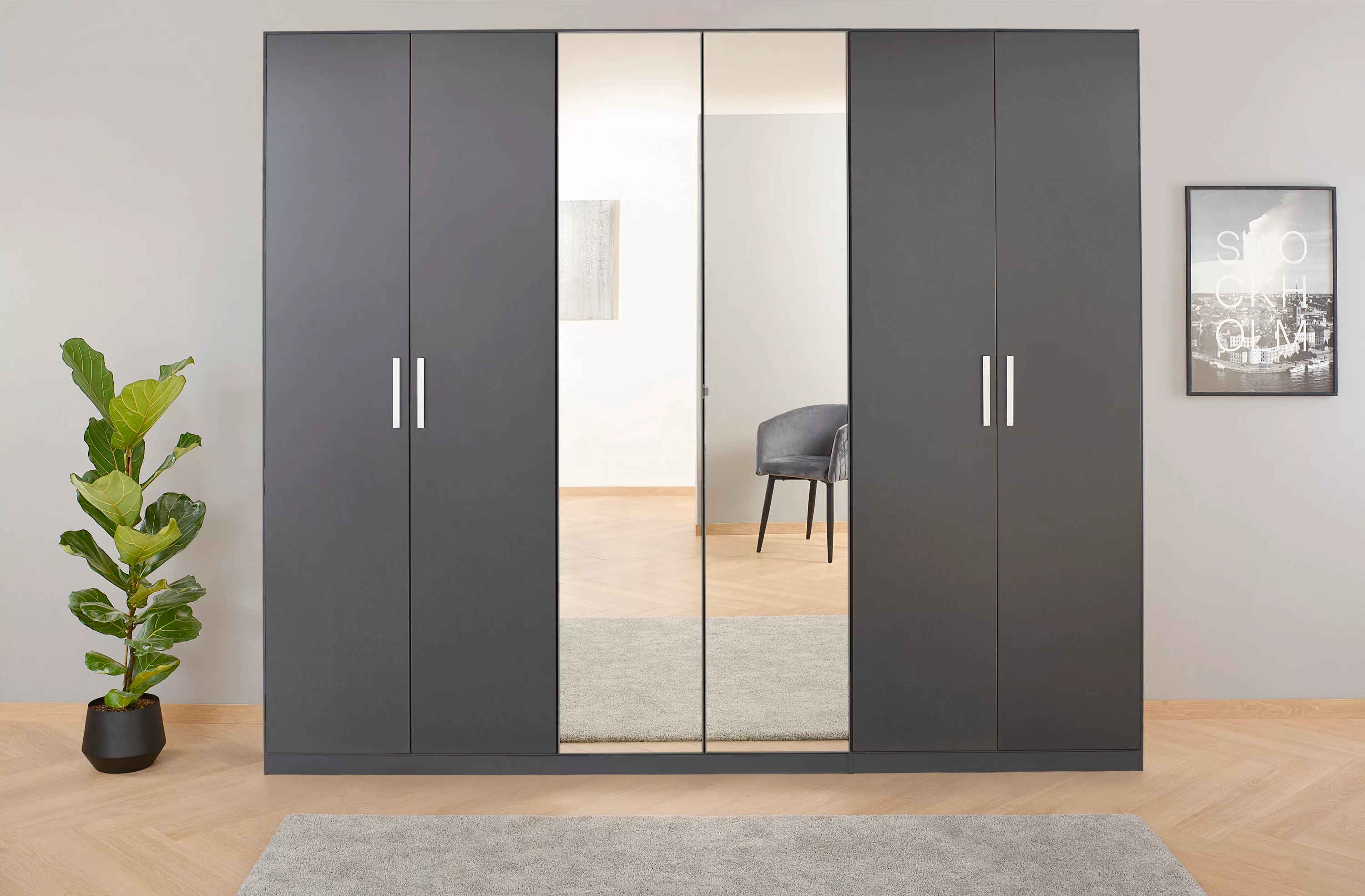 rauch Drehtürenschrank "Koluna", mit Spiegel, inkl. 2 Innenschubladen sowie günstig online kaufen