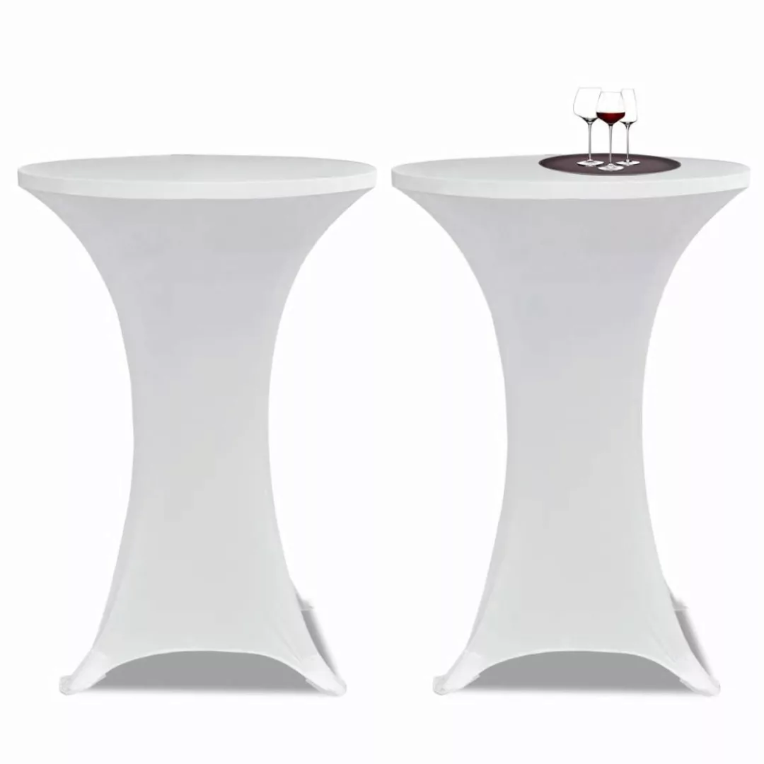 2 X Tischhusse Für Stehtisch Stretchhusse Ã60 Cm Weiß günstig online kaufen