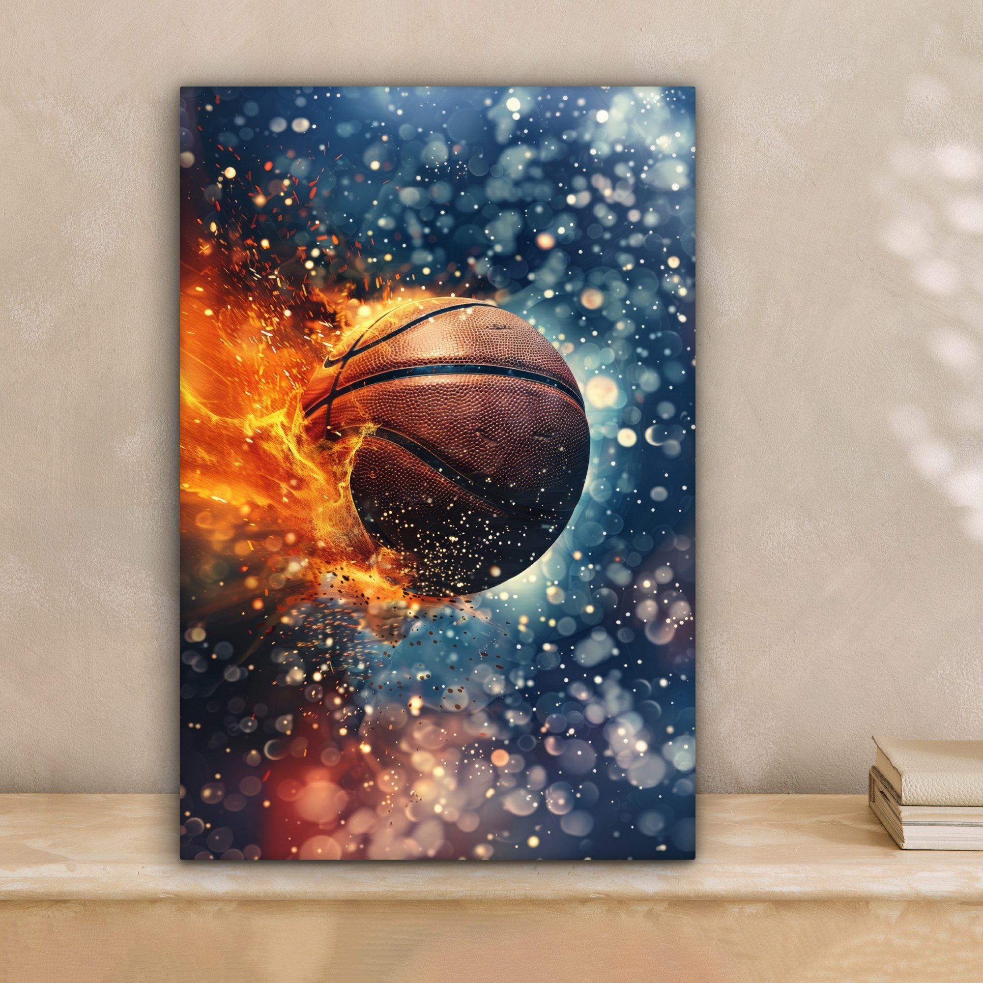 OneMillionCanvasses® Leinwandbild Basketball - Feuer - günstig online kaufen