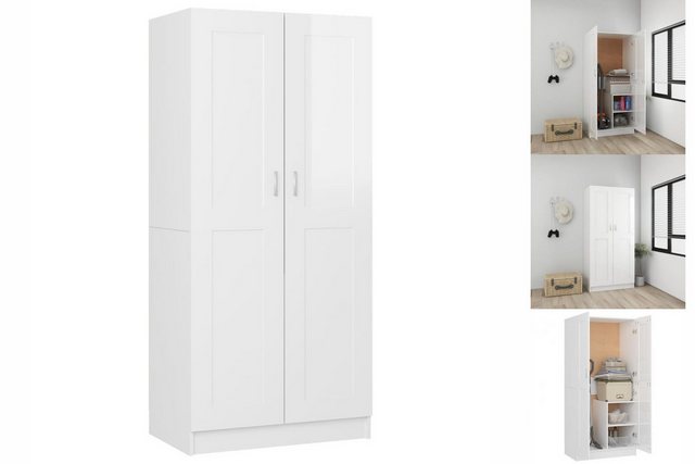 vidaXL Kleiderschrank Kleiderschrank Hochglanz-Weiß 82,5x51,5x180 cm Spanpl günstig online kaufen