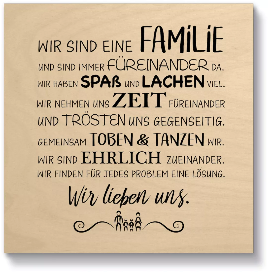 Artland Holzbild "Familie I", Sprüche & Texte, (1 St.) günstig online kaufen