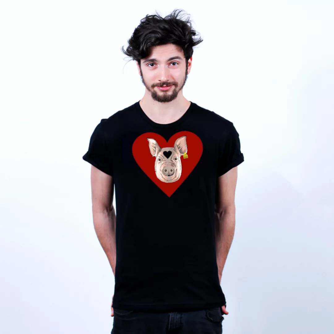 Piggy Love - Männershirt Bio Mit Print günstig online kaufen