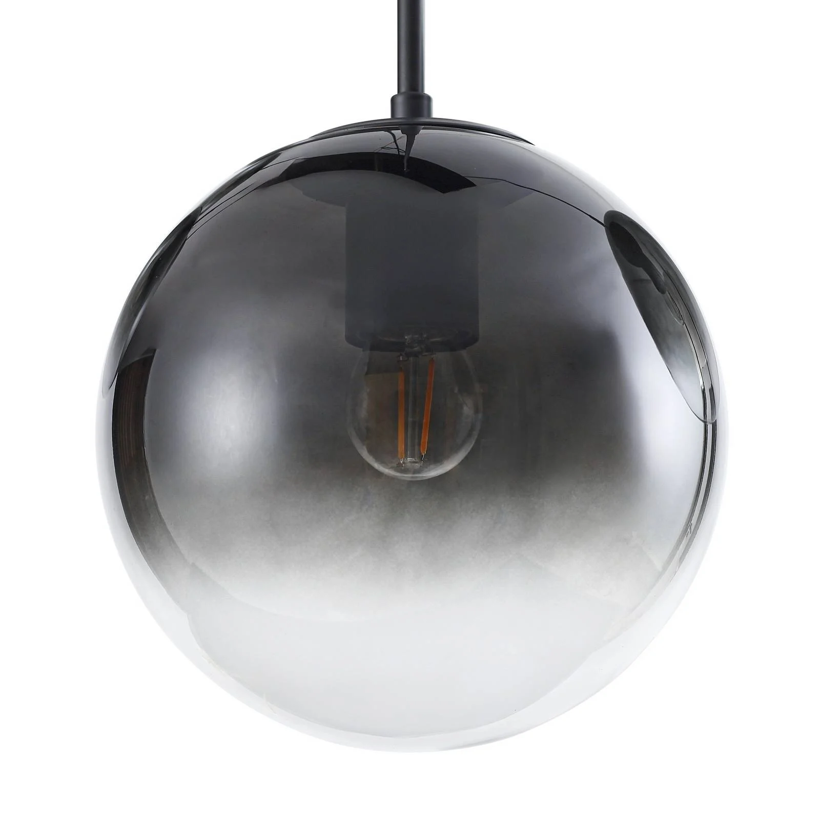Lucande Hängeleuchte Veloura, 3-flammig, 84 cm, Glas, Holz günstig online kaufen