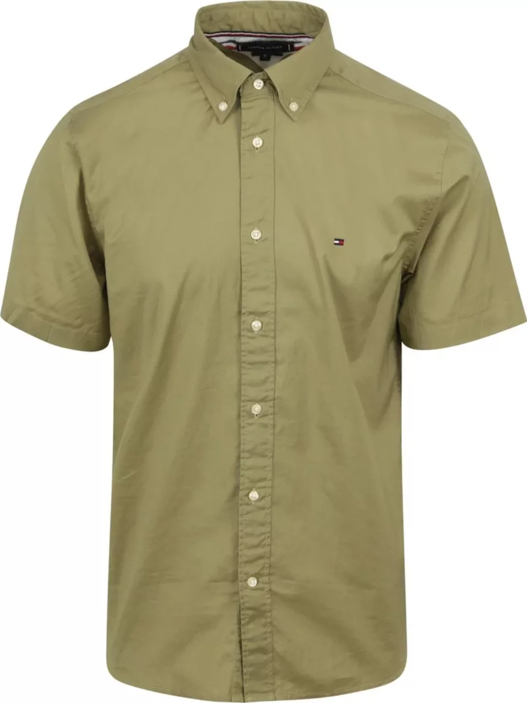 Tommy Hilfiger Short Sleeve Hemd Flex Grün - Größe M günstig online kaufen