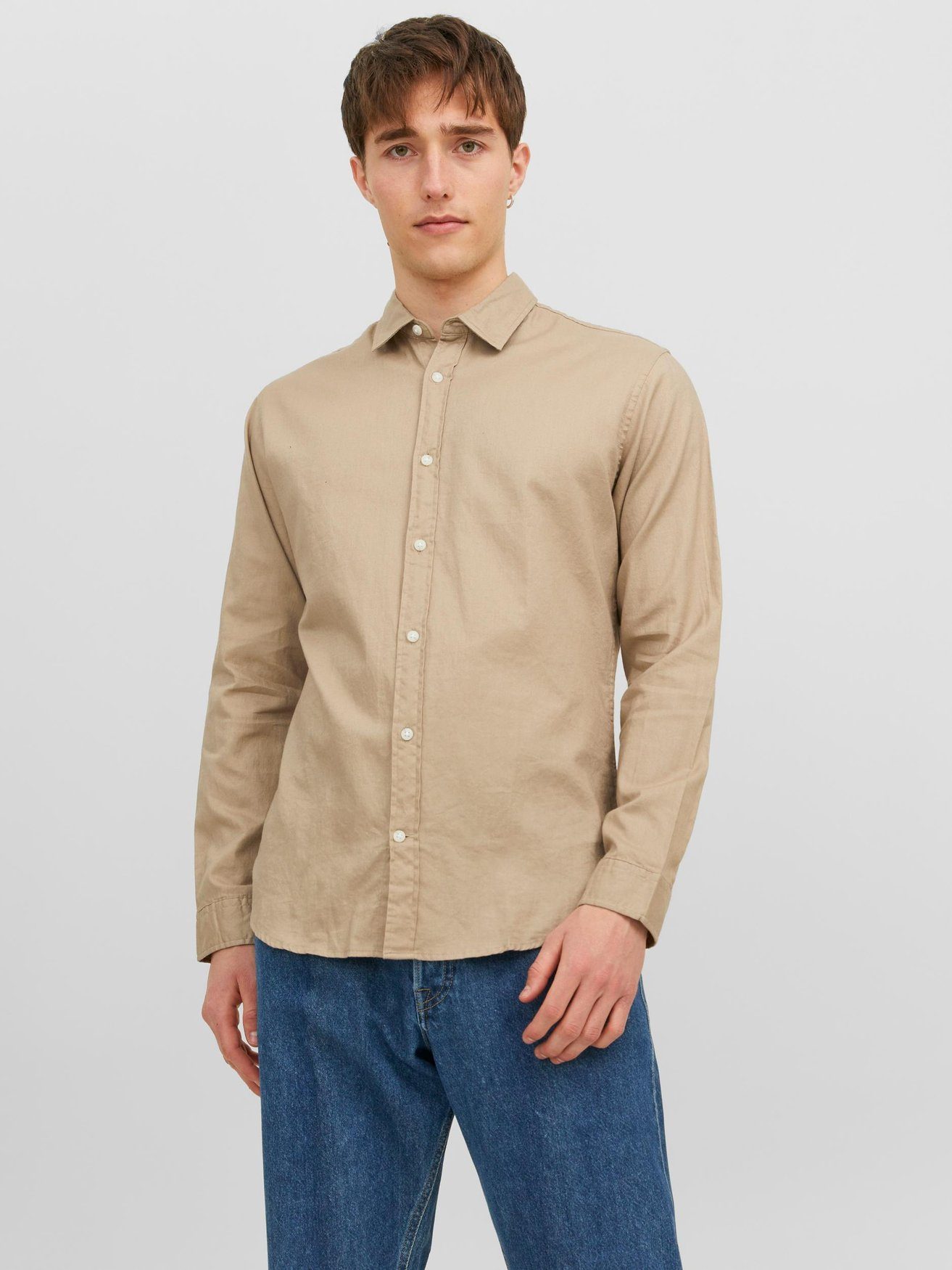 Jack & Jones Herren Freizeit Hemd JJEGINGHAM TWILL - Slim Fit günstig online kaufen
