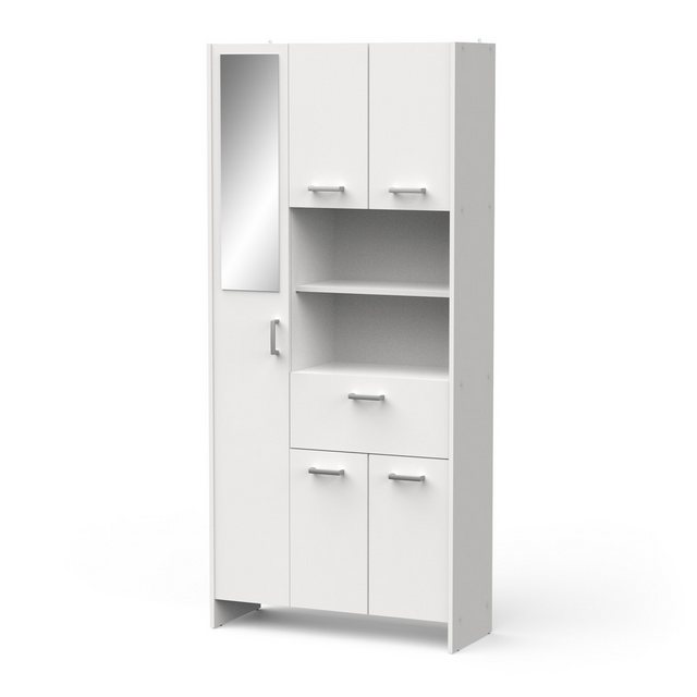 freiraum Mehrzweckschrank CORALIE 3 in Matt weiß - 83,4x184,9x32,8cm (BxHxT günstig online kaufen