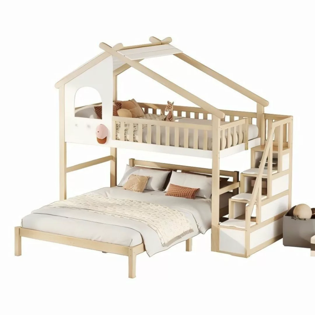 TavilaEcon Etagenbett Kinderbett Jugendbett Hochbett Holzbett Hausbett 90x2 günstig online kaufen