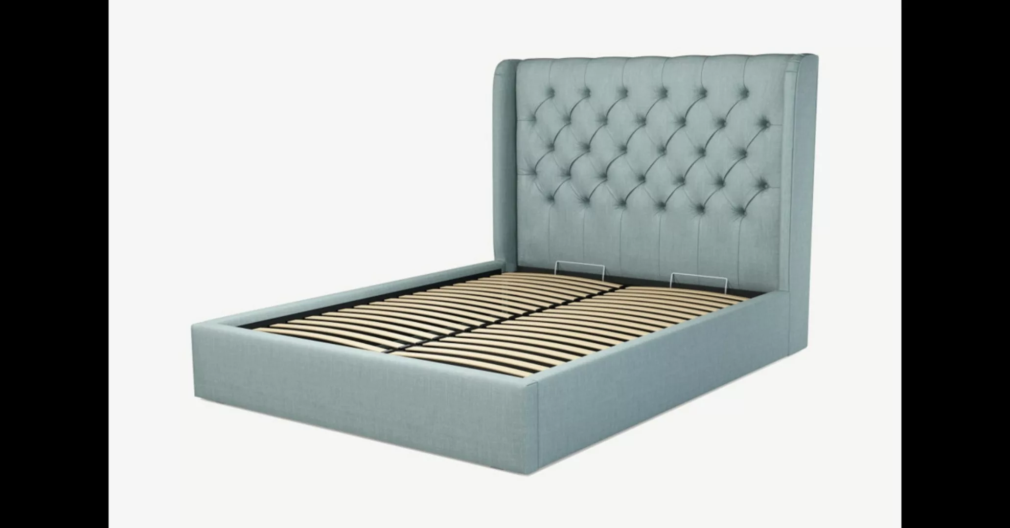 Romare Polsterbett mit Bettkasten (160 x 200 cm), Seegruen - MADE.com günstig online kaufen