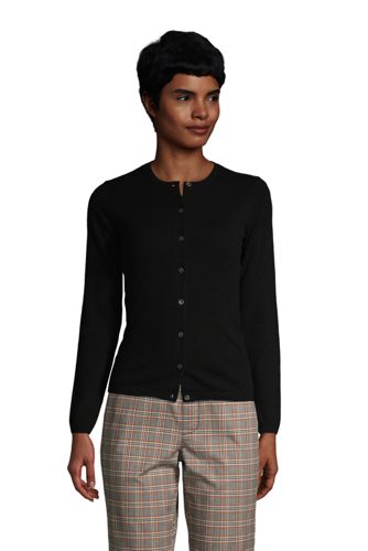 Kaschmir-Cardigan mit rundem Ausschnitt, Damen, Größe: XS Normal, Schwarz, günstig online kaufen