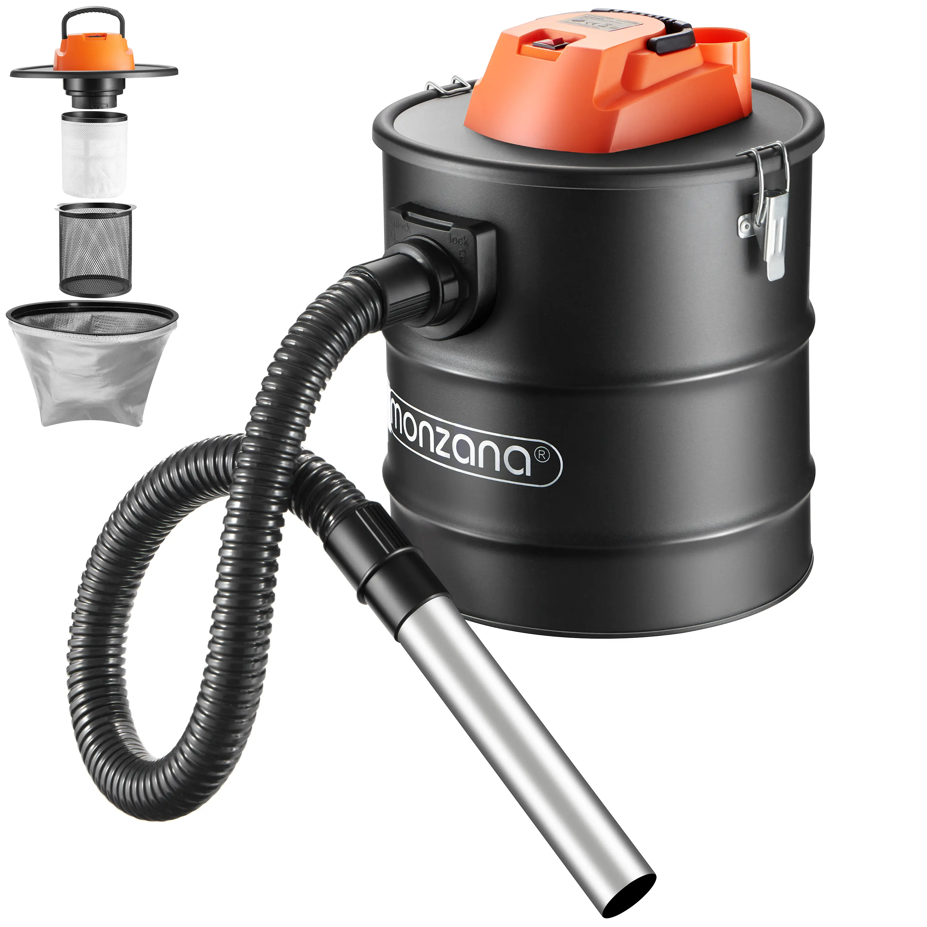 Aschesauger Schwarz/Orange 1200 Watt günstig online kaufen