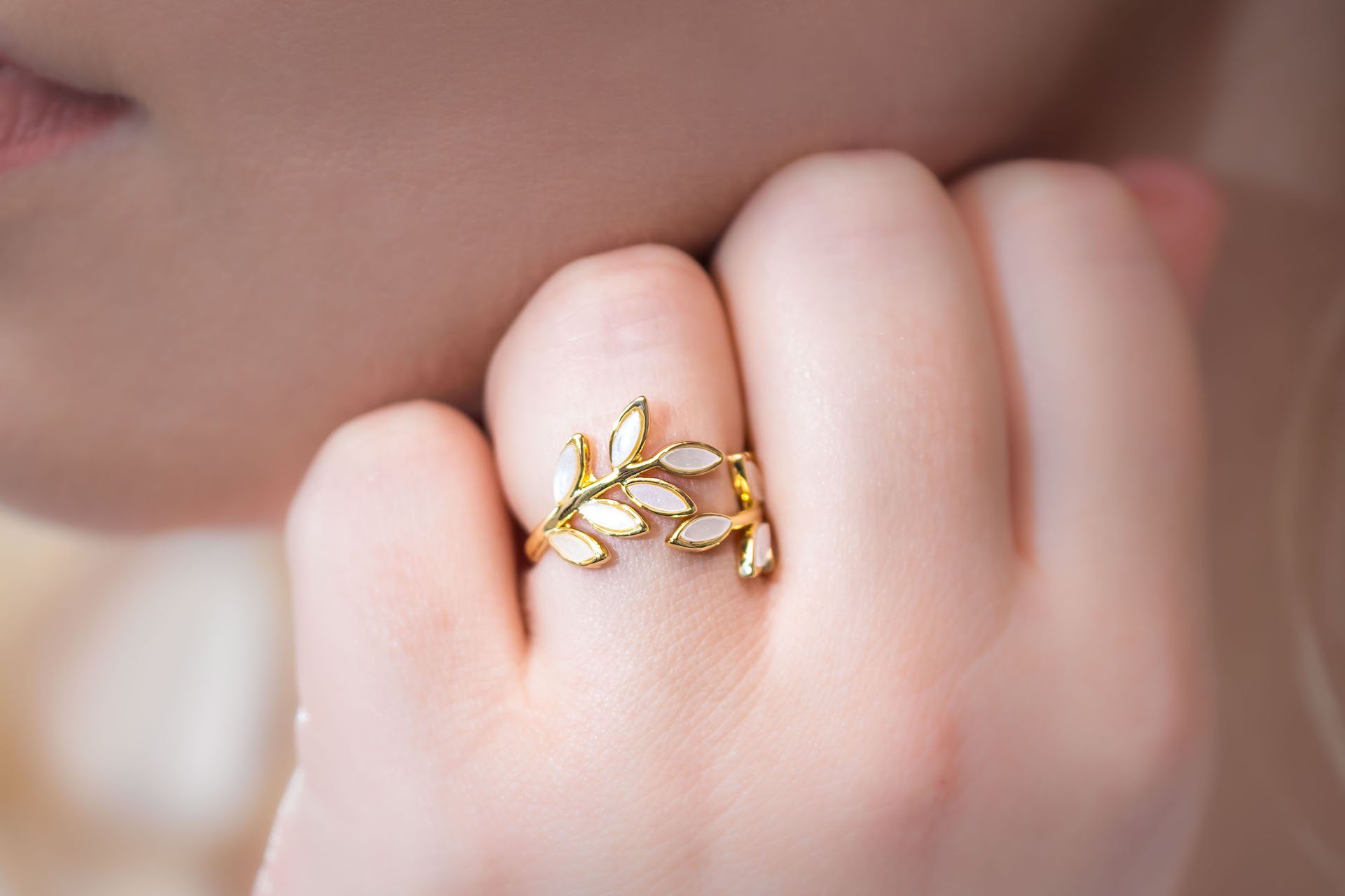 Brautkrone Fingerring Ring Blätter Griechische Göttin günstig online kaufen