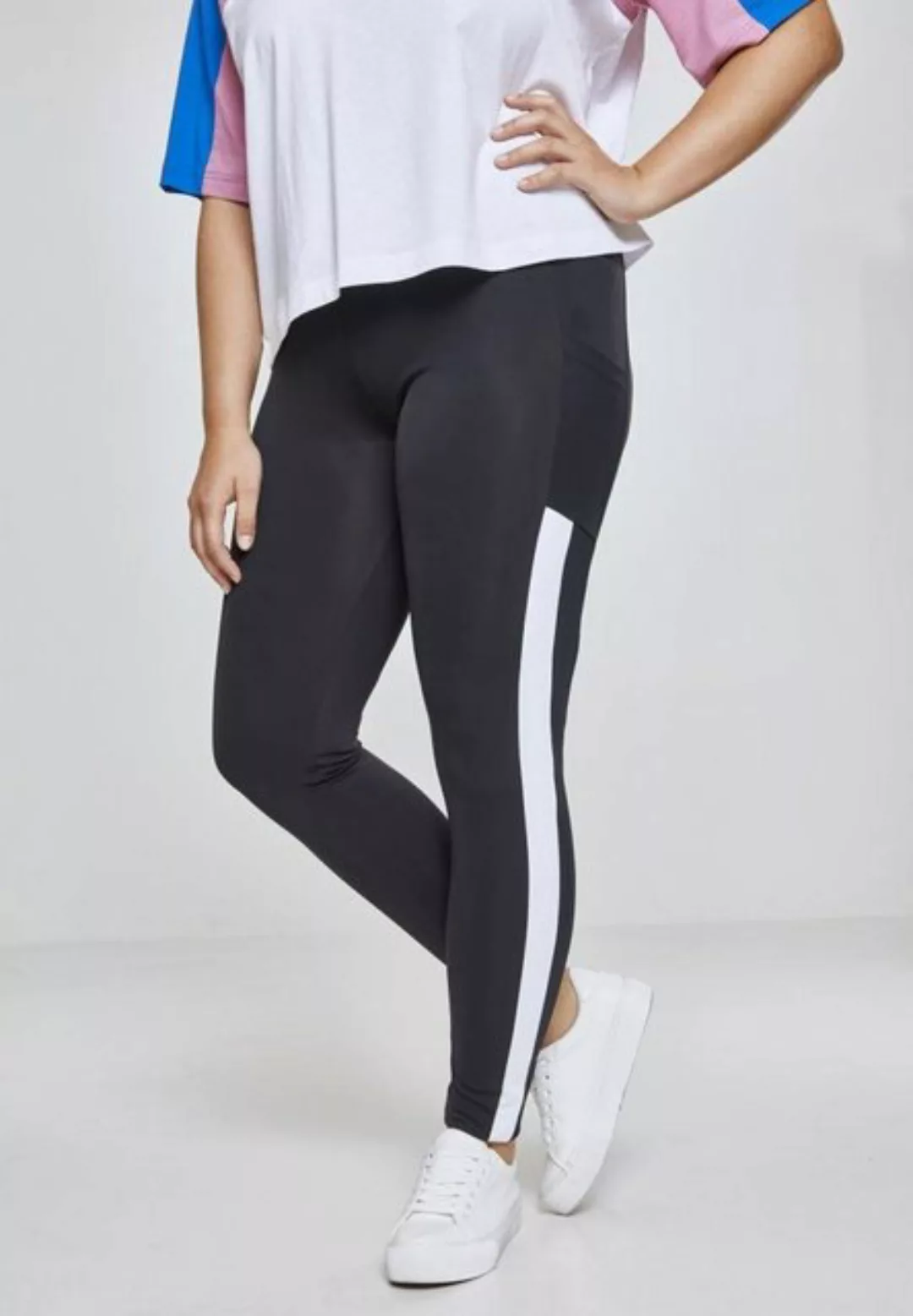 URBAN CLASSICS Leggings Urban Classics Damen Ladies Tech Mesh Striped Pocke günstig online kaufen