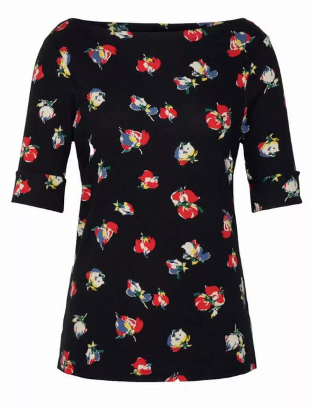 Lauren Ralph Lauren Blusentop U-Boot Ausschnitt Bluse Floral Print Shirt Sl günstig online kaufen