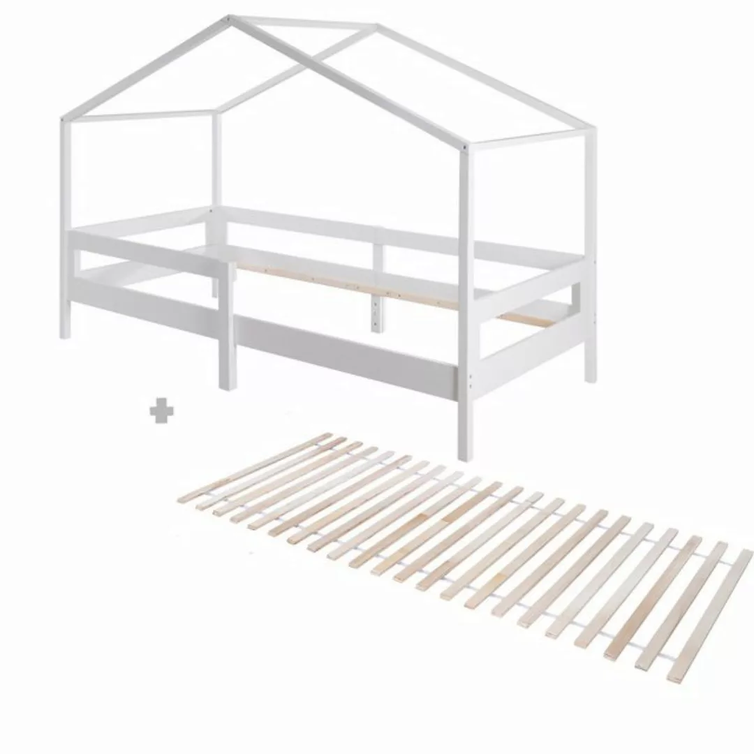 roba® Hausbett 90 x 200 cm - Kinderbett & Jugendbett - Holz weiß lackiert ( günstig online kaufen