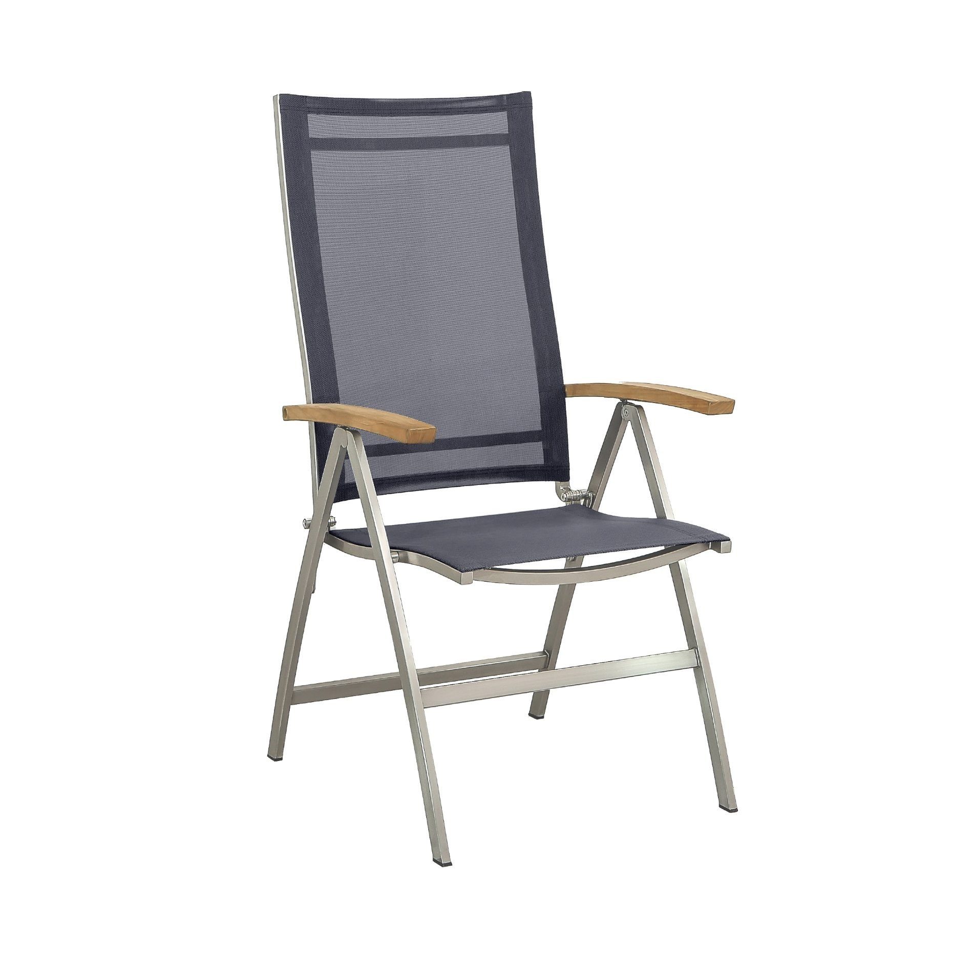 CASA DOMA Gartenstuhl Mineo, Klappsessel, Edelstahl/Sunproof®/Teak, günstig online kaufen