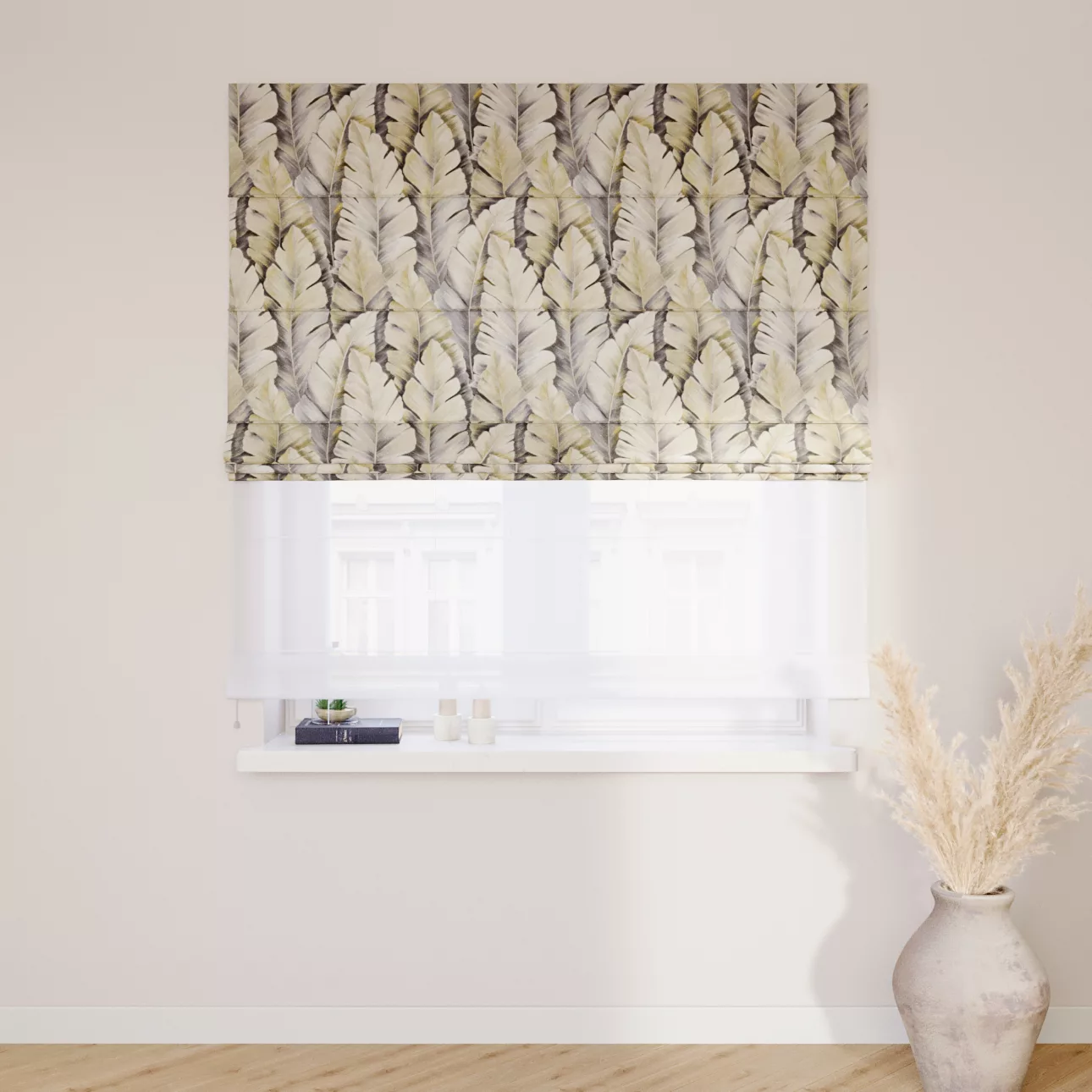 Dekoria Doppelraffrollo Duo, grau-gelb, 100 x 170 cm günstig online kaufen