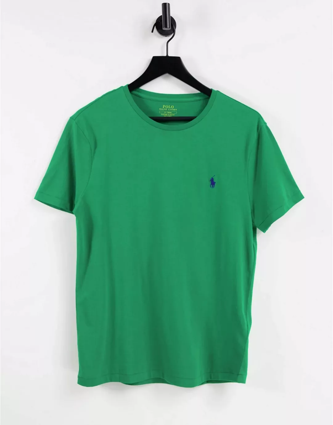 Polo Ralph Lauren – T-Shirt mit Polospieler-Logo in Billard-Grün günstig online kaufen