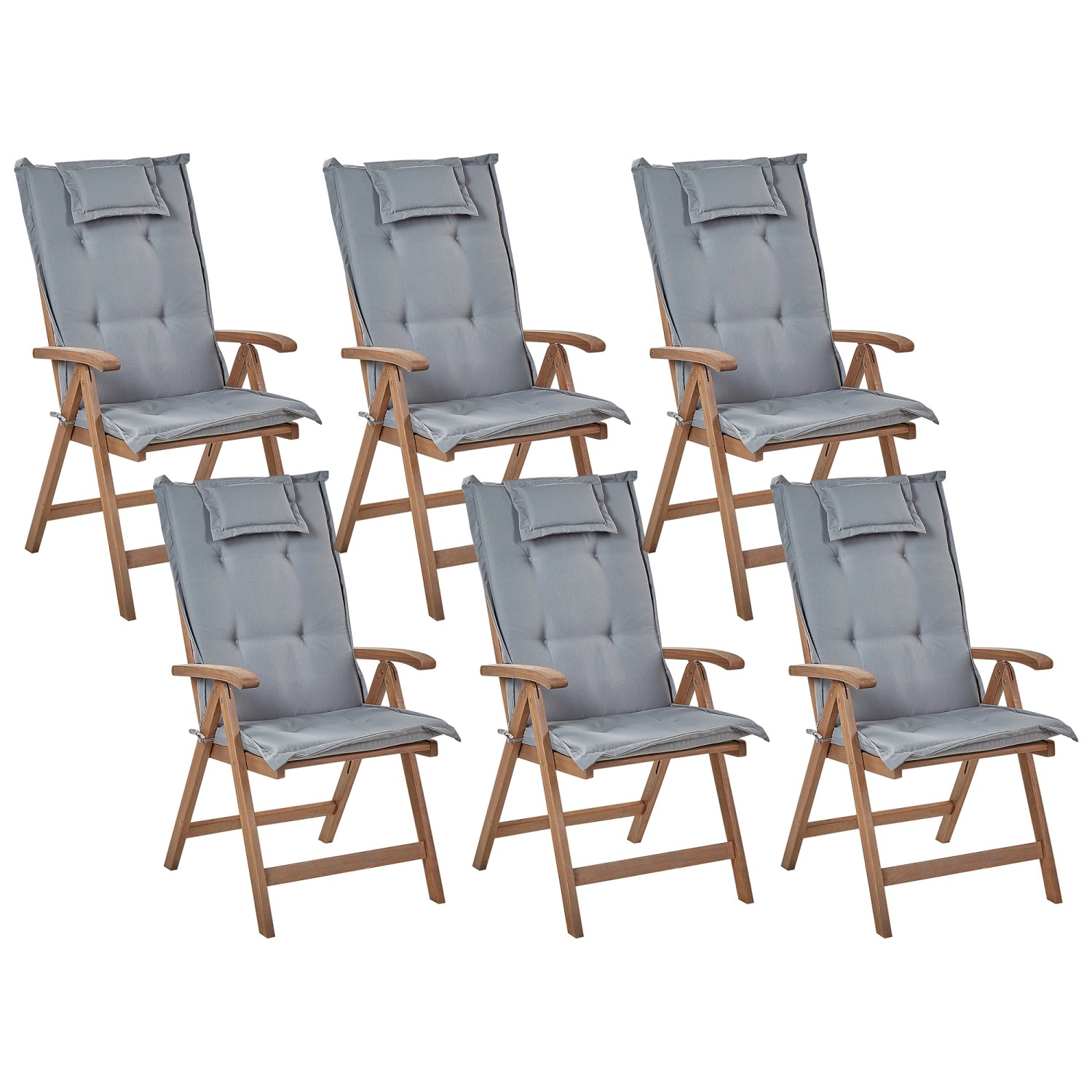 Beliani Gartenstuhl Dunkler Holzfarbton Grau 69x54x105 günstig online kaufen