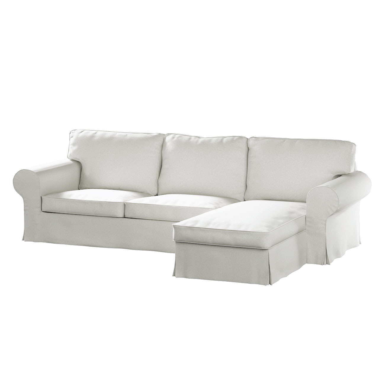 Bezug für Ektorp 2-Sitzer Sofa mit Recamiere, creme, Ektorp 2-Sitzer Sofabe günstig online kaufen