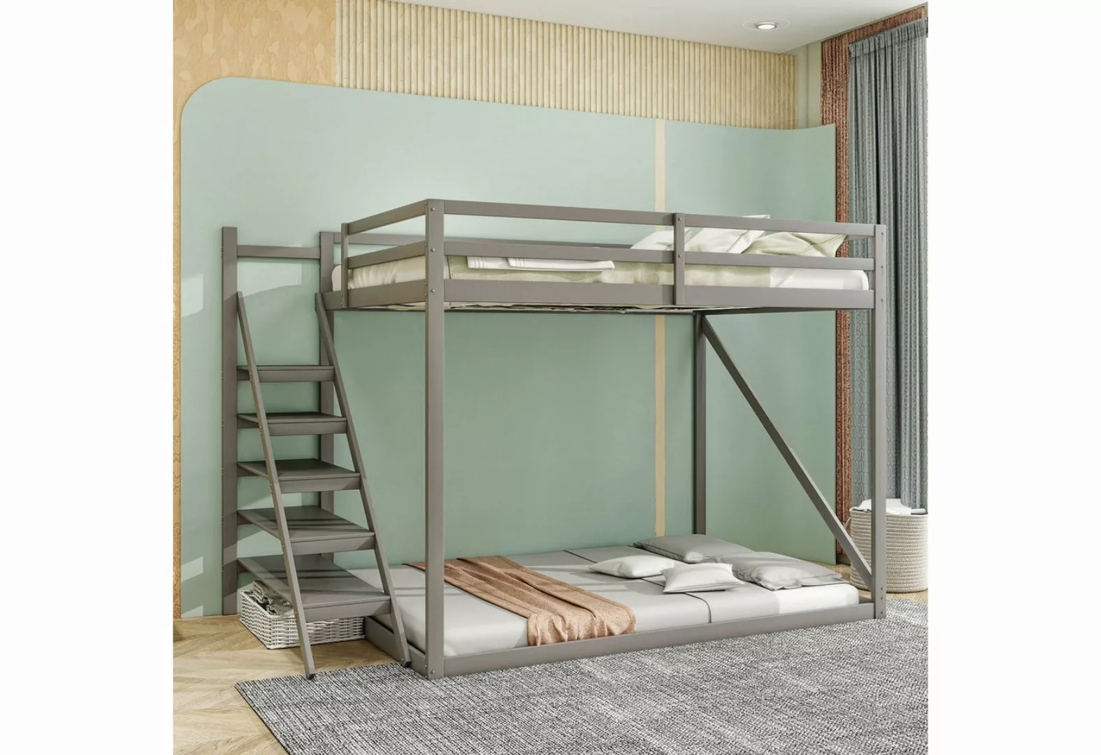 OKWISH Etagenbett Kinderbett Holzbett Tagesbett Hochbett (mit Lattenrost ge günstig online kaufen