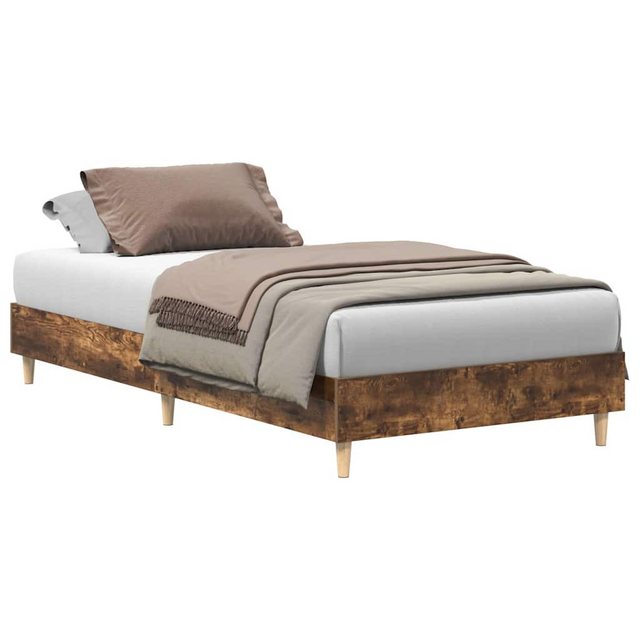 vidaXL Bett Bettgestell ohne Matratze Räuchereiche 75x190 cm Holzwerkstoff günstig online kaufen