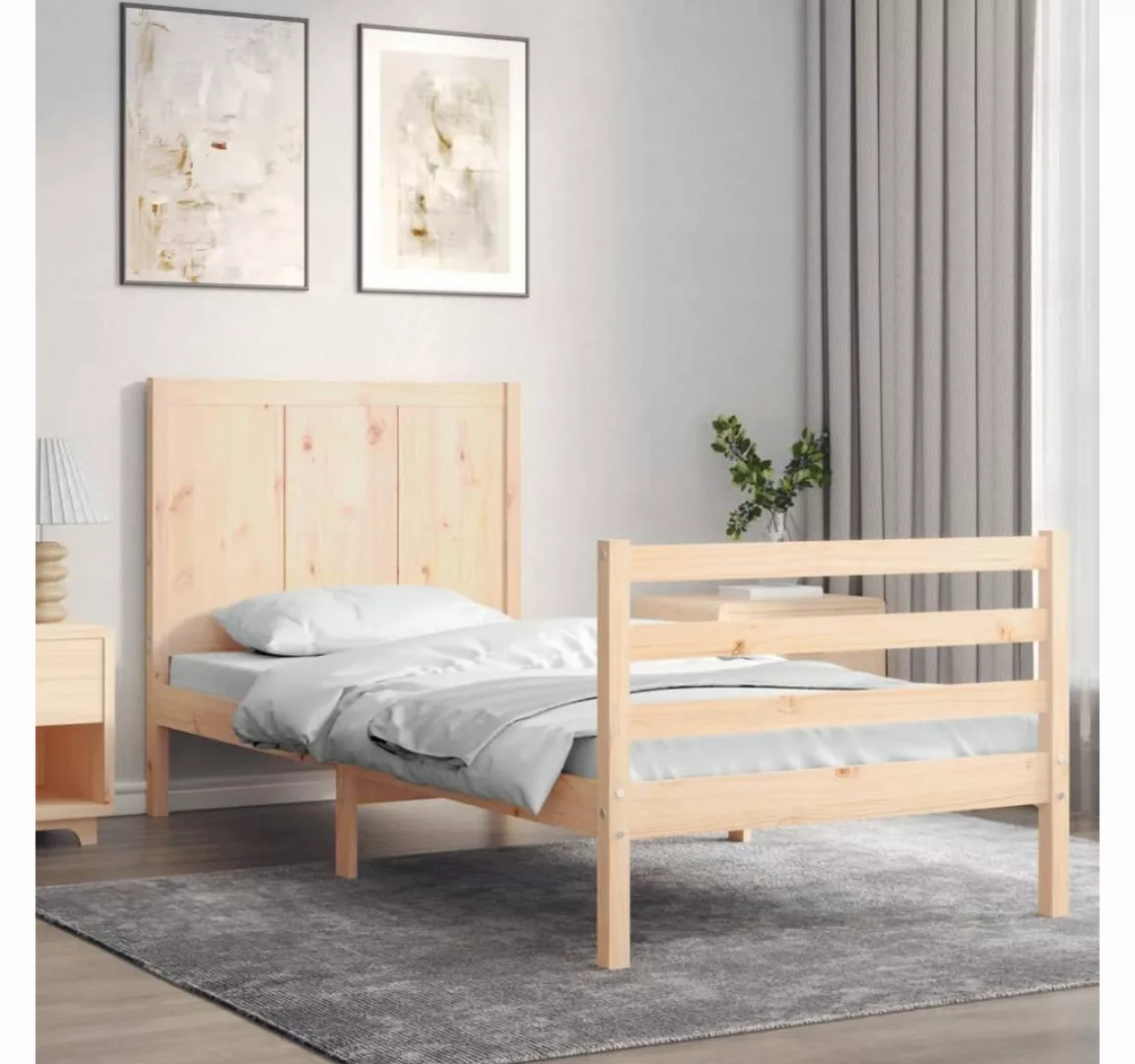 furnicato Bett Massivholzbett mit Kopfteil 90x200 cm günstig online kaufen