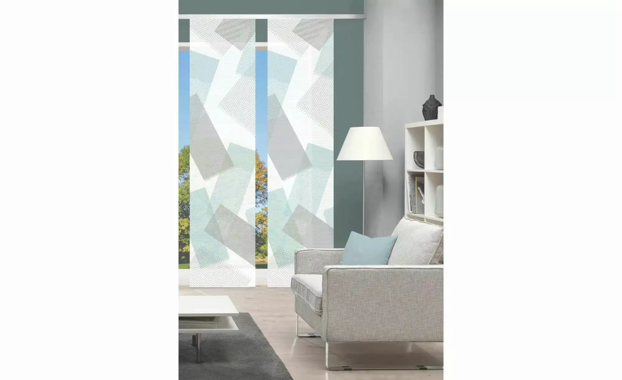 VISION S Schiebevorhang   ¦ grün ¦ Synthetik ¦ Maße (cm): B: 60 H: 260 Gard günstig online kaufen