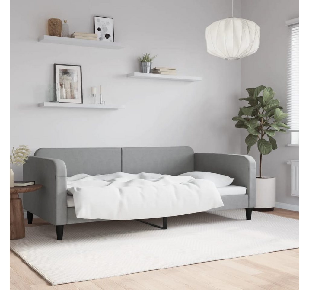 vidaXL Gästebett Tagesbett Hellgrau 100x200 cm Stoff Gästebett Gästecouch G günstig online kaufen