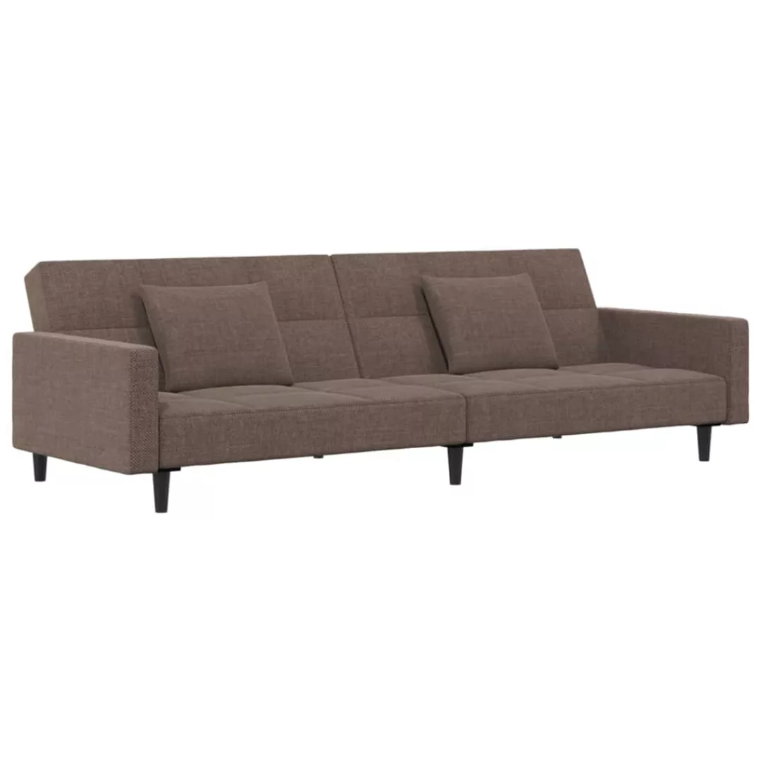 Vidaxl Schlafsofa 2-sitzer Mit 2 Kissen Taupe Stoff günstig online kaufen